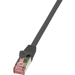 LogiLink CQ2073S RJ45 síťové kabely, propojovací kabely CAT 6 S/FTP 5.00 m černá samozhášecí, s ochranou 1 ks
