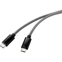 Renkforce USB kabel USB 2.0 USB-C ® zástrčka, USB-C ® zástrčka 3.00 m černá/bílá RF-4598412