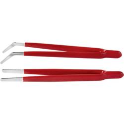 TOOLCRAFT TO-6897171 sada pinzet, 2dílná, plochá-kulatá, plochá-kulatá, zahnutá, 124 mm