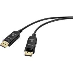 Renkforce optické vlákno / DisplayPort optický kabel Konektor DisplayPort, Konektor DisplayPort 50.00 m černá 8K UHD RF-4598012 Kabel DisplayPort