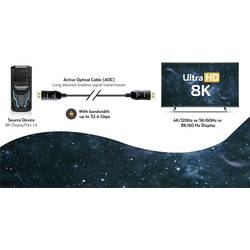 Renkforce optické vlákno / DisplayPort optický kabel Konektor DisplayPort, Konektor DisplayPort 50.00 m černá 8K UHD RF-4598012 Kabel DisplayPort