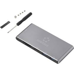 Renkforce RF-4599772 USB-C® dokovací stanice Vhodné pro značky (dokovací stanice pro notebook): univerzální Rozšiřující patice M.2 SSD, integrovaná čtečka