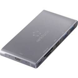 Renkforce RF-4599772 USB-C® dokovací stanice Vhodné pro značky (dokovací stanice pro notebook): univerzální Rozšiřující patice M.2 SSD, integrovaná čtečka