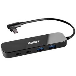 LINDY 43334 4 porty USB-C® (USB 3.1) Multiport hub černá