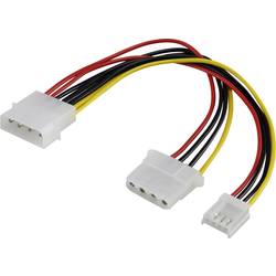Renkforce napájecí prodlužovací kabel [1x IDE proudová zástrčka 4pólová - 1x IDE proudová zásuvka 4pólová, floppy proudová zásuvka] 0.15 m černá, červená, žlutá
