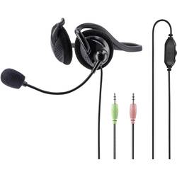 Hama NHS-P100 Počítače Sluchátka On Ear kabelová stereo černá regulace hlasitosti, Vypnutí zvuku mikrofonu