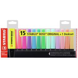 STABILO zvýrazňovač textu BOSS® ORIGINAL 7015-01-5 různé barvy tříděné 2 mm, 5 mm 15 ks