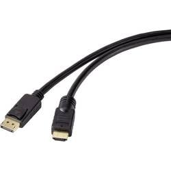 Renkforce DisplayPort / HDMI kabelový adaptér Konektor DisplayPort, Zástrčka HDMI-A 20.00 m černá RF-4596876 pozlacené kontakty Kabel DisplayPort