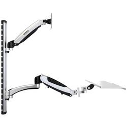 SpeaKa Professional SP-MM-730 držák na zeď pro monitor 1 Displej: (s) 43,2 cm (17) - 68,6 cm (27) černá/stříbrná nastavitelná výška, naklápěcí, nakláněcí,