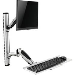 SpeaKa Professional SP-MM-730 držák na zeď pro monitor 1 Displej: (s) 43,2 cm (17) - 68,6 cm (27) černá/stříbrná nastavitelná výška, naklápěcí, nakláněcí,