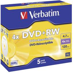 Verbatim 43229 DVD+RW 4.7 GB 5 ks Jewelcase přepisovatelné, stříbrný matný povrch