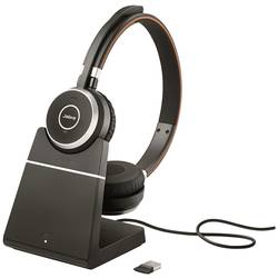Jabra Evolve 65 Second Edition - MS Teams telefon Sluchátka On Ear Bluetooth®, bezdrátová stereo černá Potlačení hluku, Redukce šumu mikrofonu vč. nabíjecí a