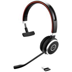 Jabra Evolve 65 Second Edition - UC telefon Sluchátka On Ear Bluetooth®, bezdrátová mono černá Potlačení hluku, Redukce šumu mikrofonu headset, regulace