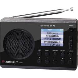 Albrecht DR 70 přenosné rádio DAB+, FM stolní lampa černá