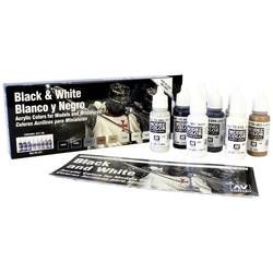 Vallejo 70151 tónovací barva pro modelovou železnici tmavě šedá , béžová, bílá, černá, hnědá, achátově šedá, slonová kost, šedá 8 ks