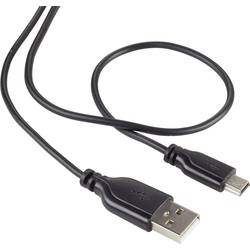 Renkforce USB kabel USB 2.0 USB-A zástrčka, USB Mini-B zástrčka 1.00 m černá SuperSoft opletení RF-4080792