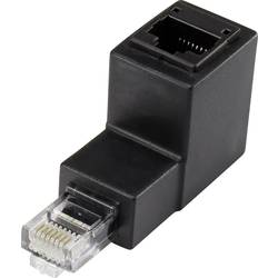 RJ45 síťový adaptér CAT 5e Zahnutý o 90° směrem dolů [1x RJ45 zástrčka - 1x RJ45 zásuvka] 0.00 m černá Renkforce