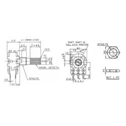 Alpha RV16AF20KA1MM, RV16AF20KA1MM otočný potenciometr, Mono, 0.05 W, 1 MΩ, 1 ks