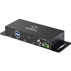 Renkforce RF-4679566 2 + 2 port USB 3.0-hub kovový ukazatel, pro montáž na zeď černá