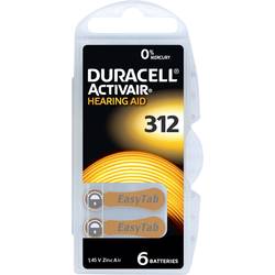 Duracell Baterie do naslouchátek ZA 312 1.45 V 6 ks 160 mAh zinko-vzduchová Activair 312