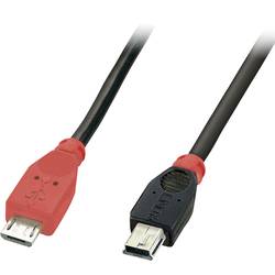 LINDY USB kabel USB 2.0 USB Micro-B zástrčka, USB Mini-B zástrčka 1.00 m černá s funkcí OTG 31718