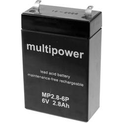 multipower MP2,8-6P A96241 olověný akumulátor 6 V 2.8 Ah olověný se skelným rounem (š x v x h) 66 x 104 x 33 mm plochý konektor 4,8 mm bezúdržbové, nepatrné