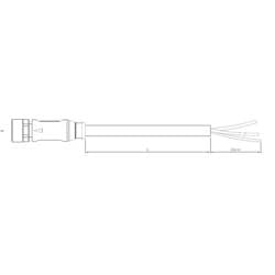 TE Connectivity upravený zástrčkový konektor pro senzory - aktory, 1-2273001-3, piny: 3, 5.00 m, 1 ks