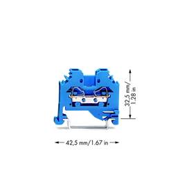 WAGO 281-104 průchodková svorka 6 mm pružinová svorka osazení: N modrá 100 ks