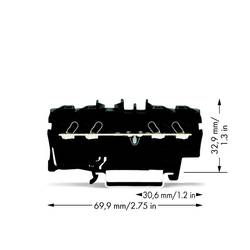 WAGO 2002-1405 průchodková svorka 5.20 mm pružinová svorka černá 100 ks