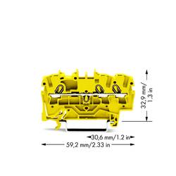 WAGO 2002-1306 průchodková svorka 5.20 mm pružinová svorka žlutá 100 ks