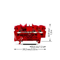 WAGO 2002-1303 průchodková svorka 5.20 mm pružinová svorka červená 100 ks