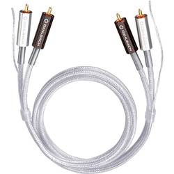 cinch audio kabel [2x cinch zástrčka - 2x cinch zástrčka] 0.50 m transparentní pozlacené kontakty Oehlbach Silver Express Plus