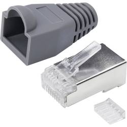 Quadrios 1906C166, RJ45 konektor, zástrčka, rovná, šedá, 25 ks