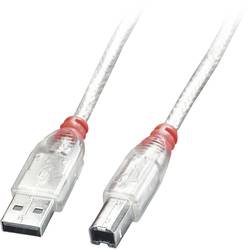 LINDY USB kabel USB 2.0 USB-A zástrčka, USB-B zástrčka 0.20 m transparentní 41750