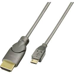 LINDY pro mobilní telefon kabel [1x micro USB 2.0 zástrčka B - 1x HDMI zástrčka] 0.50 m