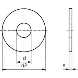 podložka plochá 6.4 mm 18 mm nerezová ocel A2 100 ks TOOLCRAFT 6,4 D9021-A2 192701