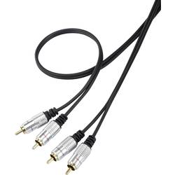 SpeaKa Professional SP-7870144 cinch audio kabel [2x cinch zástrčka - 2x cinch zástrčka] 1.00 m černá SuperSoft opletení, pozlacené kontakty