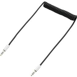 SpeaKa Professional SP-7870092 jack audio kabel [1x jack zástrčka 3,5 mm - 1x jack zástrčka 3,5 mm] 1.00 m černá spirálový kabel