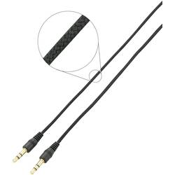 SpeaKa Professional SP-7870056 jack audio kabel [1x jack zástrčka 3,5 mm - 1x jack zástrčka 3,5 mm] 2.00 m černá pozlacené kontakty, kabelové opletení