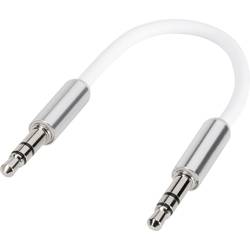 SpeaKa Professional SP-7870076 jack audio kabel [1x jack zástrčka 3,5 mm - 1x jack zástrčka 3,5 mm] 10.00 cm bílá SuperSoft opletení