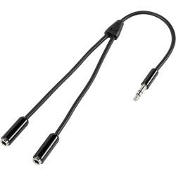 SpeaKa Professional SP-7870032 jack audio kabel [1x jack zástrčka 3,5 mm - 2x jack zásuvka 3,5 mm] 20.00 cm černá SuperSoft opletení