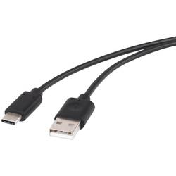 Renkforce USB kabel USB 2.0 USB-A zástrčka, USB-C ® zástrčka 1.50 m černá pozlacené kontakty RF-4288950