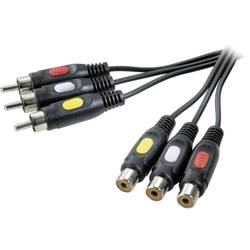SpeaKa Professional kompozitní cinch AV prodlužovací kabel [3x cinch zástrčka - 3x cinch zásuvka] 2.00 m černá