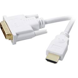 SpeaKa Professional DVI / HDMI kabelový adaptér DVI-D 18 + 1 pól Zástrčka, Zástrčka HDMI-A 2.00 m bílá SP-7870336 pozlacené kontakty DVI kabel