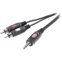 SpeaKa Professional SP-7869920 cinch / jack audio kabel [2x cinch zástrčka - 1x jack zástrčka 3,5 mm] 1.50 m černá