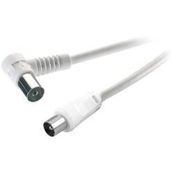 SpeaKa Professional antény kabel [1x anténní zástrčka 75 Ω - 1x anténní zásuvka 75 Ω] 1.50 m 75 dB 90° zatočeno doprava bílá