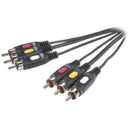 SpeaKa Professional kompozitní cinch AV kabel [3x cinch zástrčka - 3x cinch zástrčka] 2.00 m černá