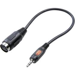 SpeaKa Professional SP-7869840 konektor DIN / jack audio adaptér [1x jack zástrčka 3,5 mm - 1x diodová zásuvka 5pólová (DIN)] černá