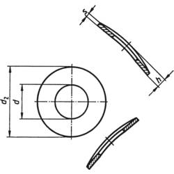 TOOLCRAFT A2,6 D137-A2 194664 pružné podložky vnitřní Ø: 2.8 mm M2.5 DIN 137 nerezová ocel A2 100 ks