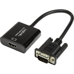 LogiLink CV0060 adaptér [1x VGA zástrčka - 1x HDMI zásuvka] černá 45.00 cm